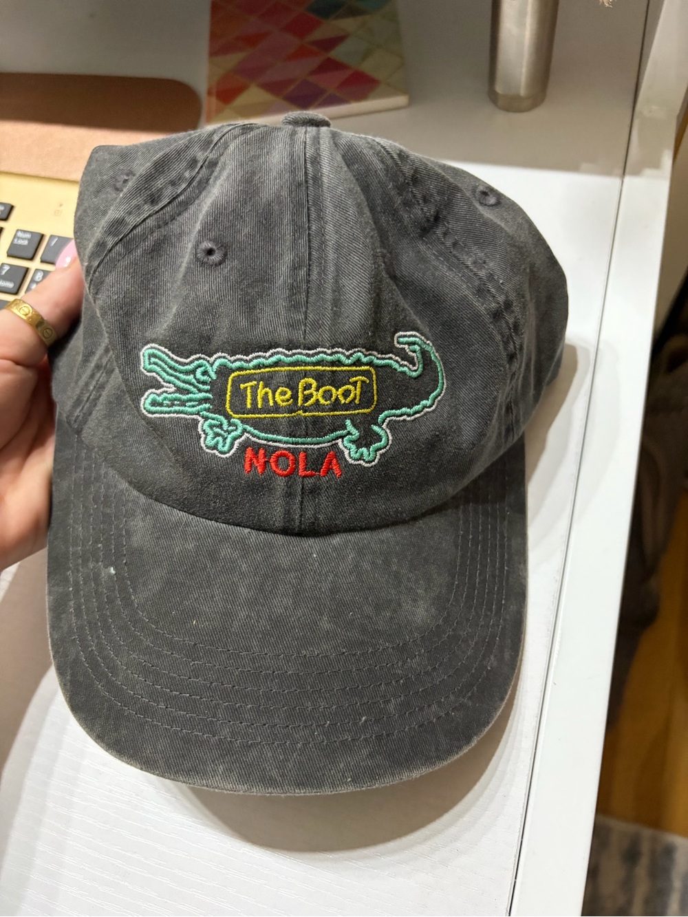 The Boot NOLA Black Embroidered Baseball Cap